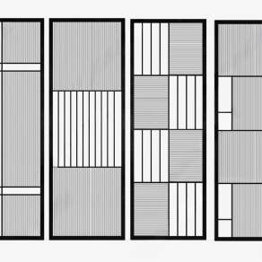 现代玻璃隔断3D模型下载